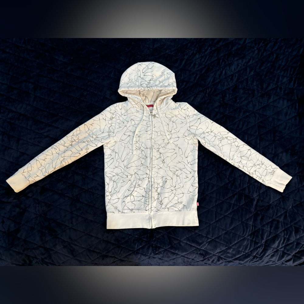 Red Dragon White Zip Up Women’s Hoodie